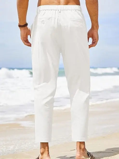 COOFANDY Men's Lightweight Cotton Linen Pants - Slim Fit