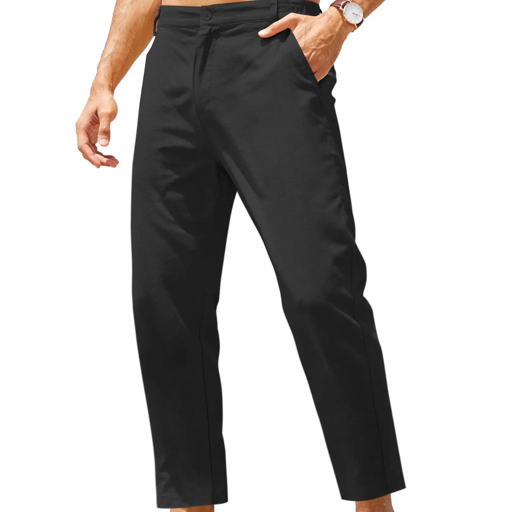 COOFANDY Men's Lightweight Cotton Linen Pants - Slim Fit