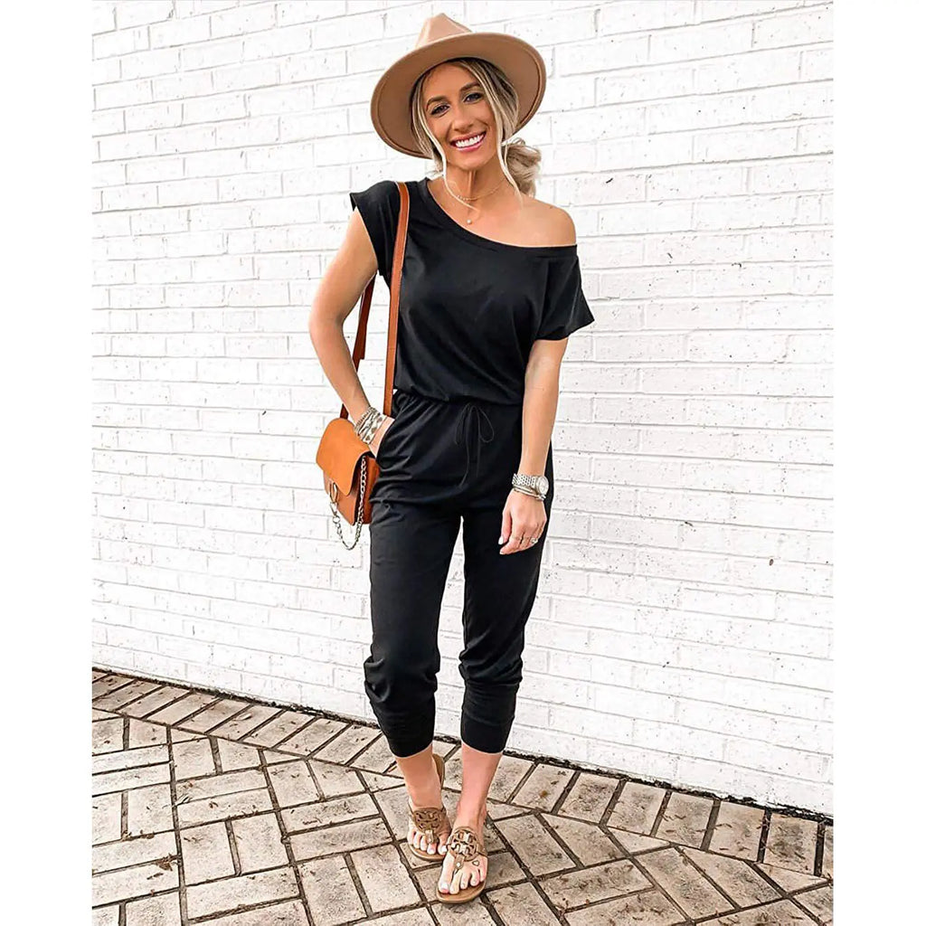 PRETTYGARDEN Women's Plus Size Off-Shoulder Jumpsuit