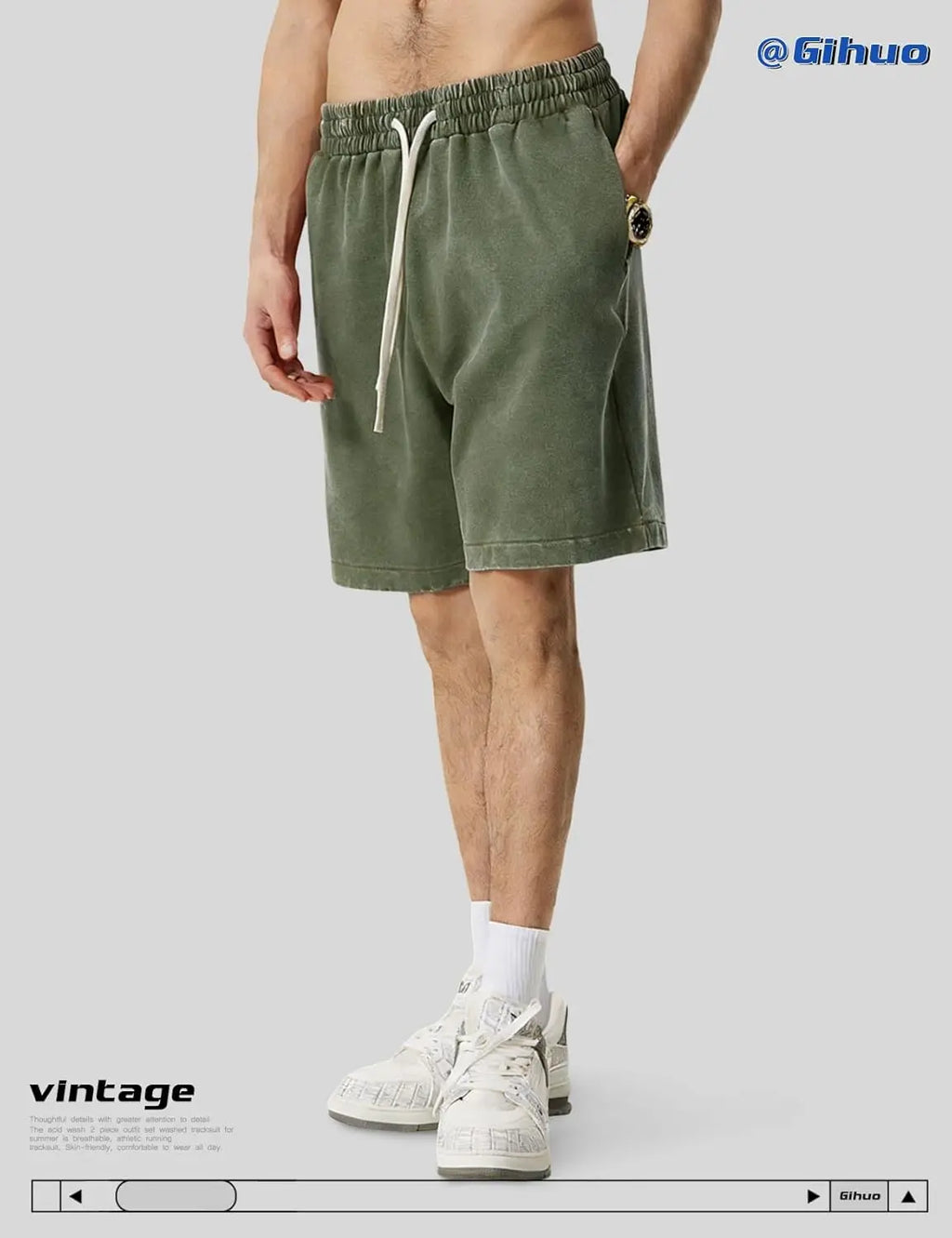Gihuo Men's Unisex Cotton Workout Shorts with Pockets