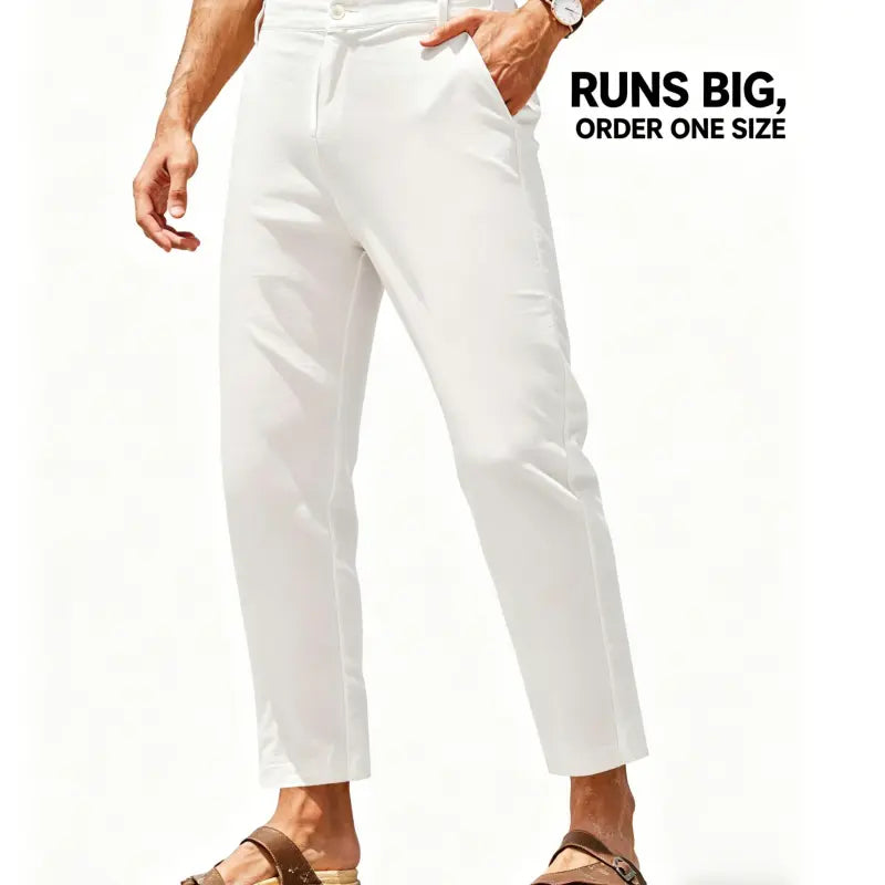 COOFANDY Men's Lightweight Cotton Linen Pants - Slim Fit