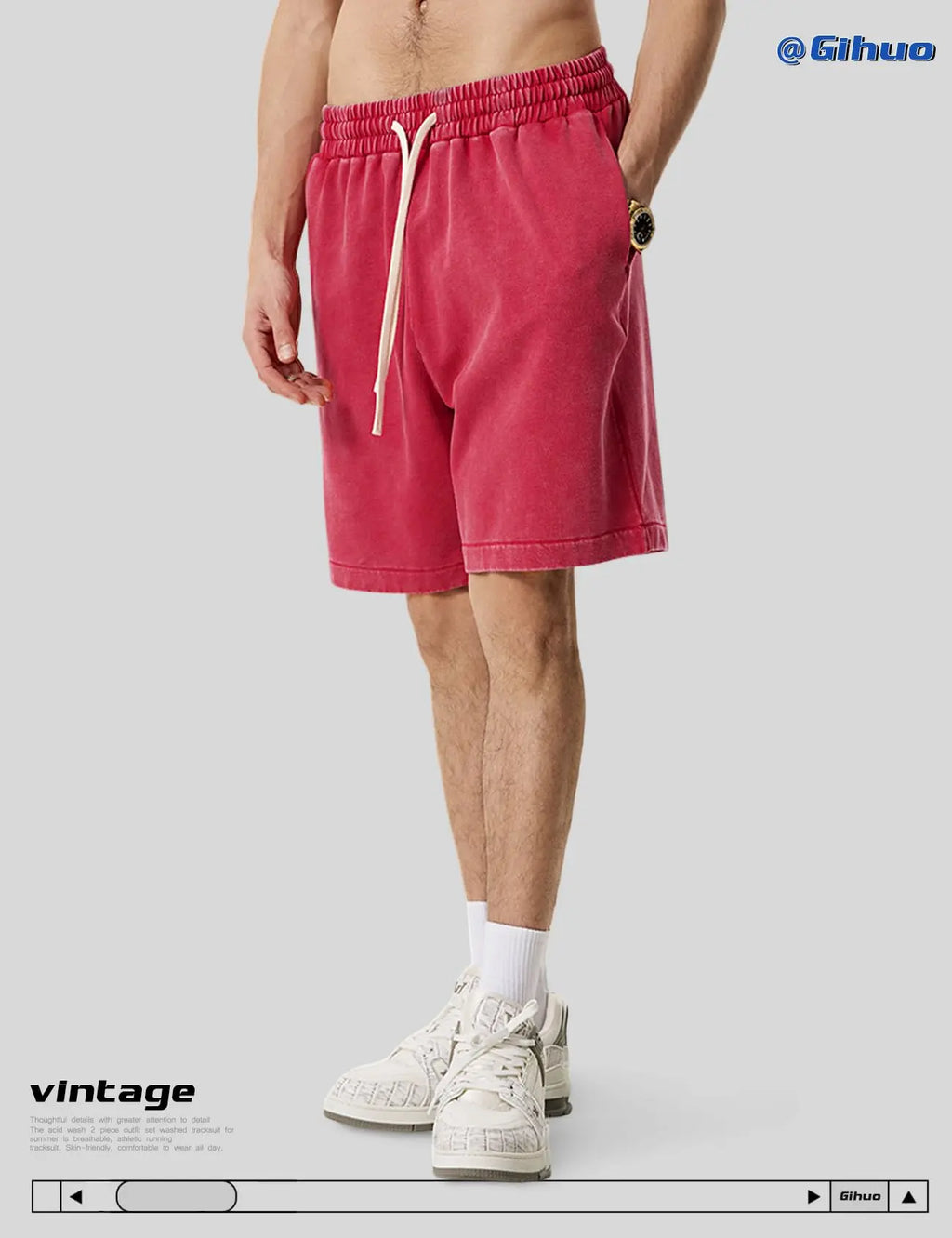 Gihuo Men's Unisex Cotton Workout Shorts with Pockets