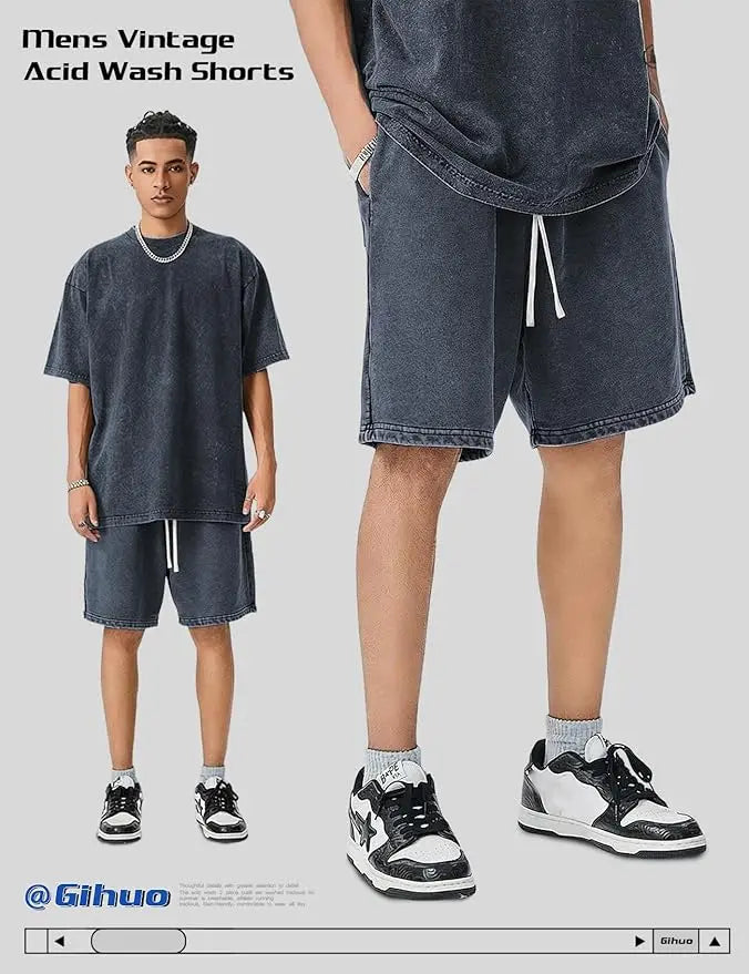 Gihuo Men's Unisex Cotton Workout Shorts with Pockets