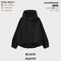 🧥Wide-Brim Hood💧Short Oversized Rain Jacket With Bubble Hem,Adjustable Cuffs